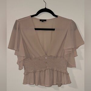 Privately Priveledged blush pink sheer blouse; Size: Medium